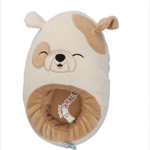 SQUISHMALLOWS UNISEX BROCK THE BULL DOG‎ SLIPPERS  SIZE 8-9